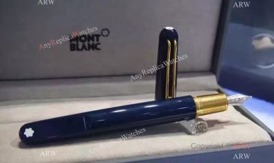Fake Mont blanc Fountain Pen M Marc Newson Blue & Gold Pen